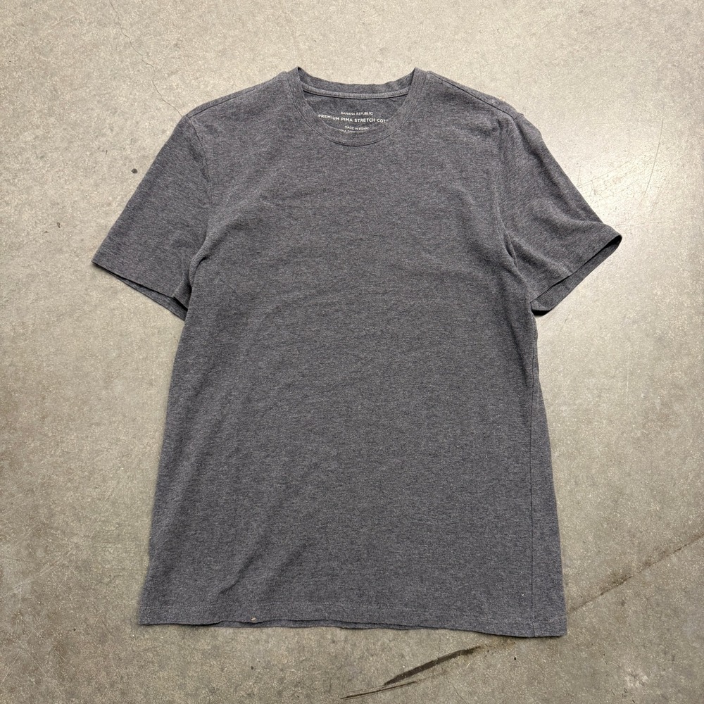 Banana Republic Mens Premium Pima Stretch Cotton T-Shirt Charcoal Grey Large